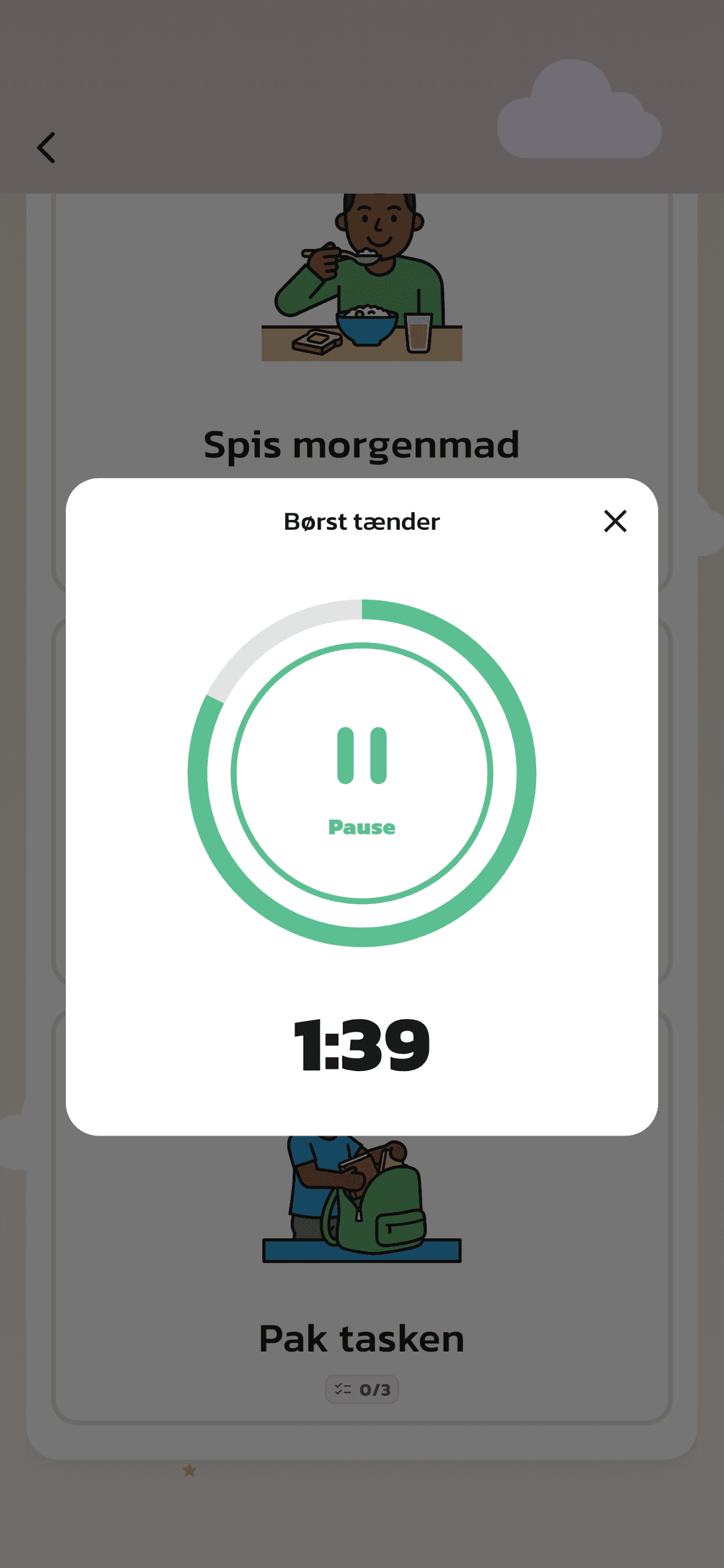 08 caregiver actlike first child routine group with visal support timer started