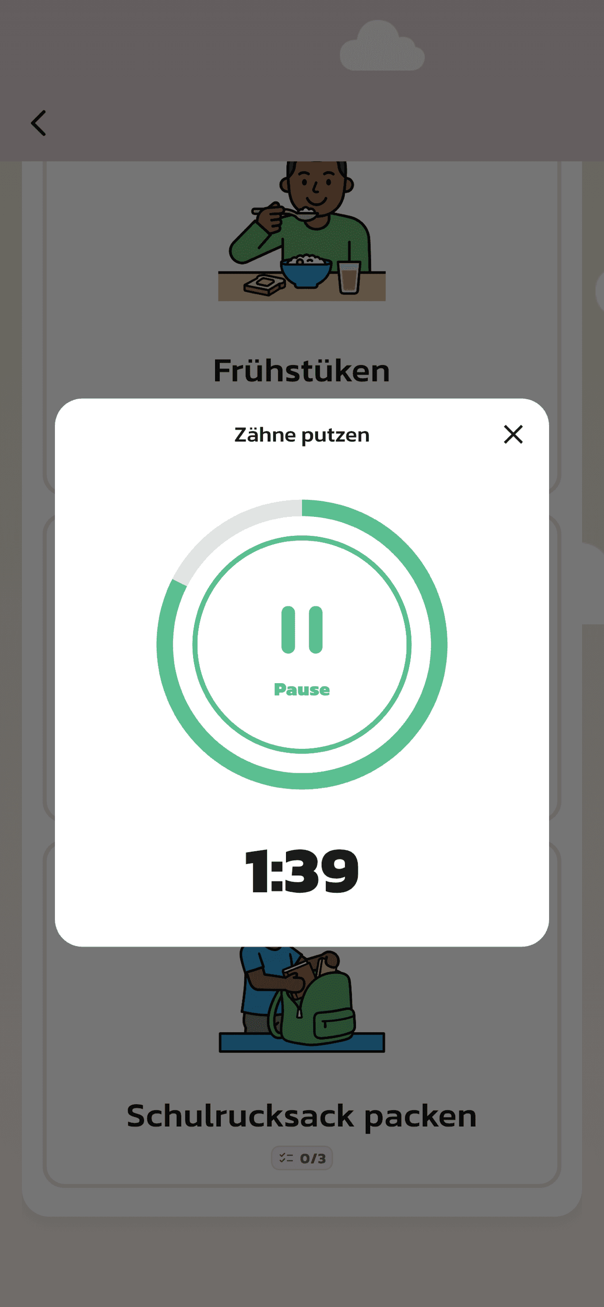 08 caregiver actlike first child routine group with visal support timer started
