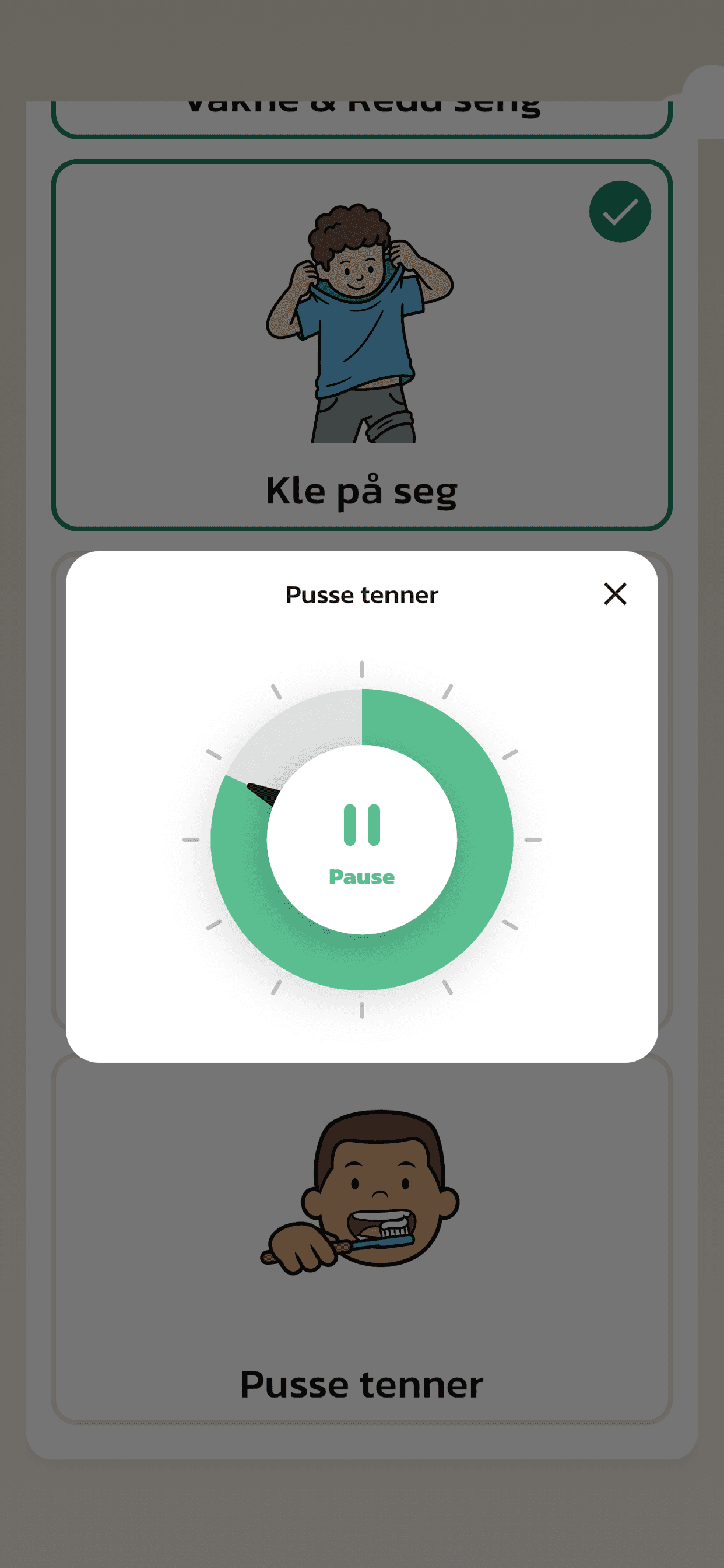 08 caregiver actlike first child routine group with visal support timer started