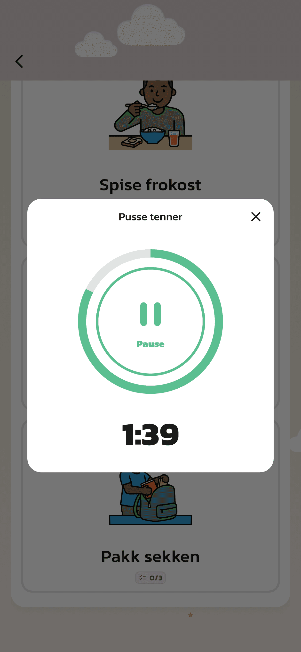 08 caregiver actlike first child routine group with visal support timer started