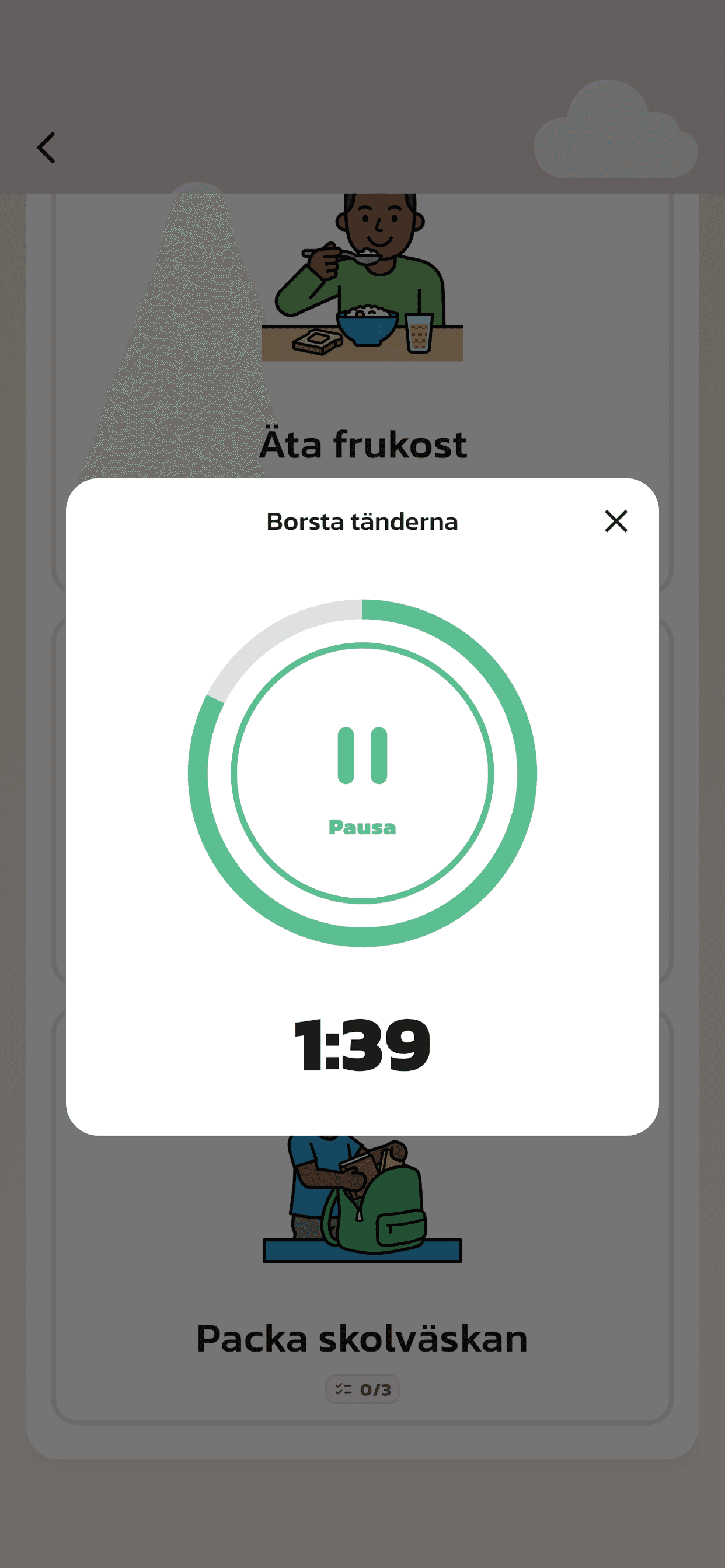 08 caregiver actlike first child routine group with visal support timer started