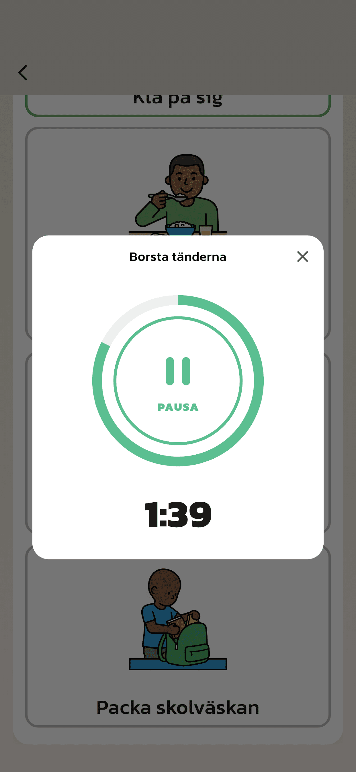 08 caregiver actlike first child routine group with visal support timer started