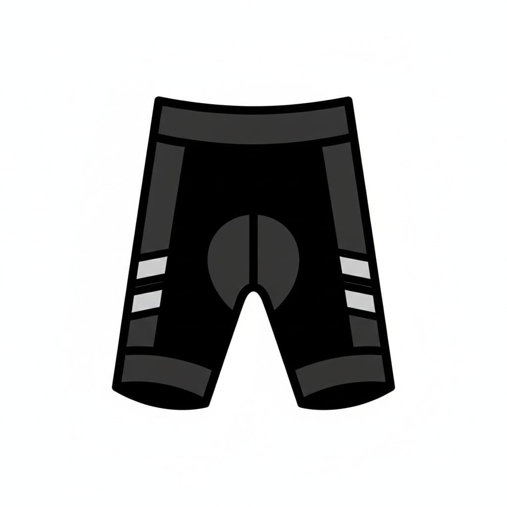 Et par sorte cykelshorts med grå detaljer.