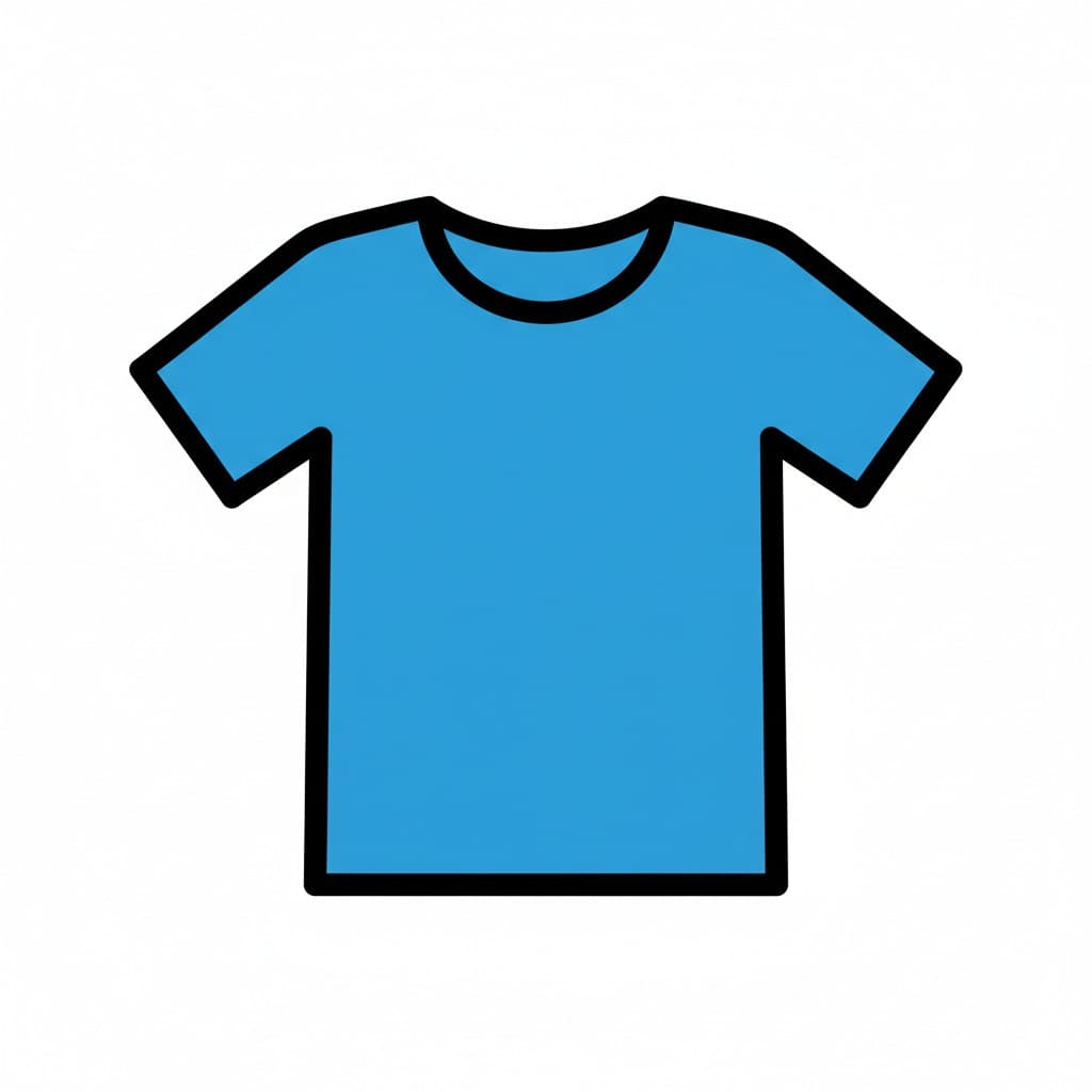 Kuva sinisestä T-paidasta.