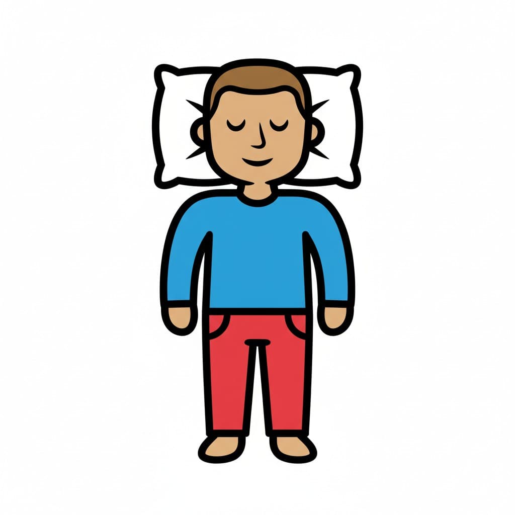 A boy is lying down on a pillow with his eyes closed.