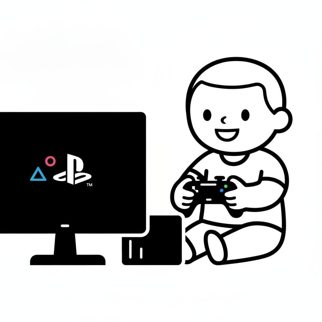 A happy boy sits on the floor playing a video game with a controller in front of a screen.