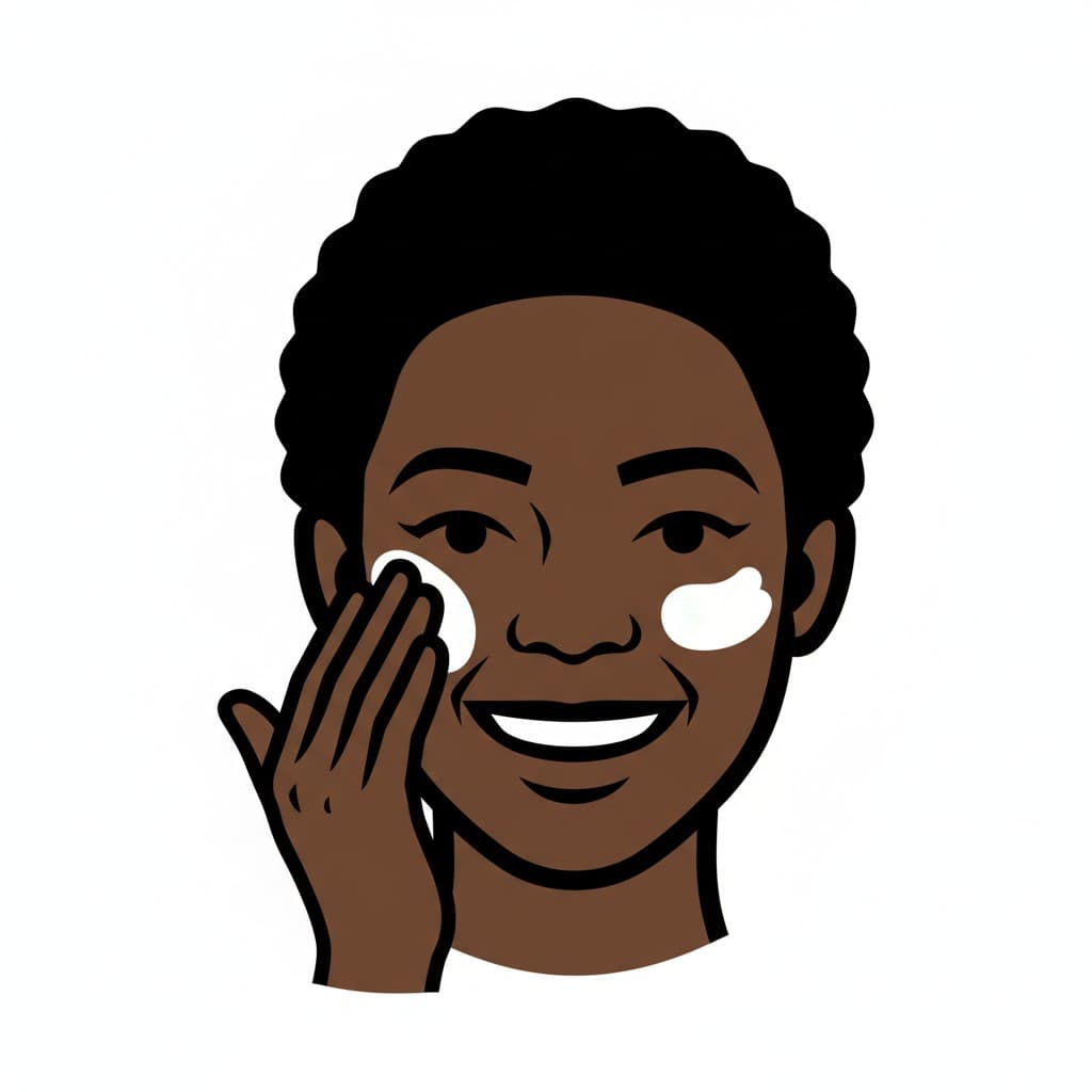 A person is applying sunscreen to their face.