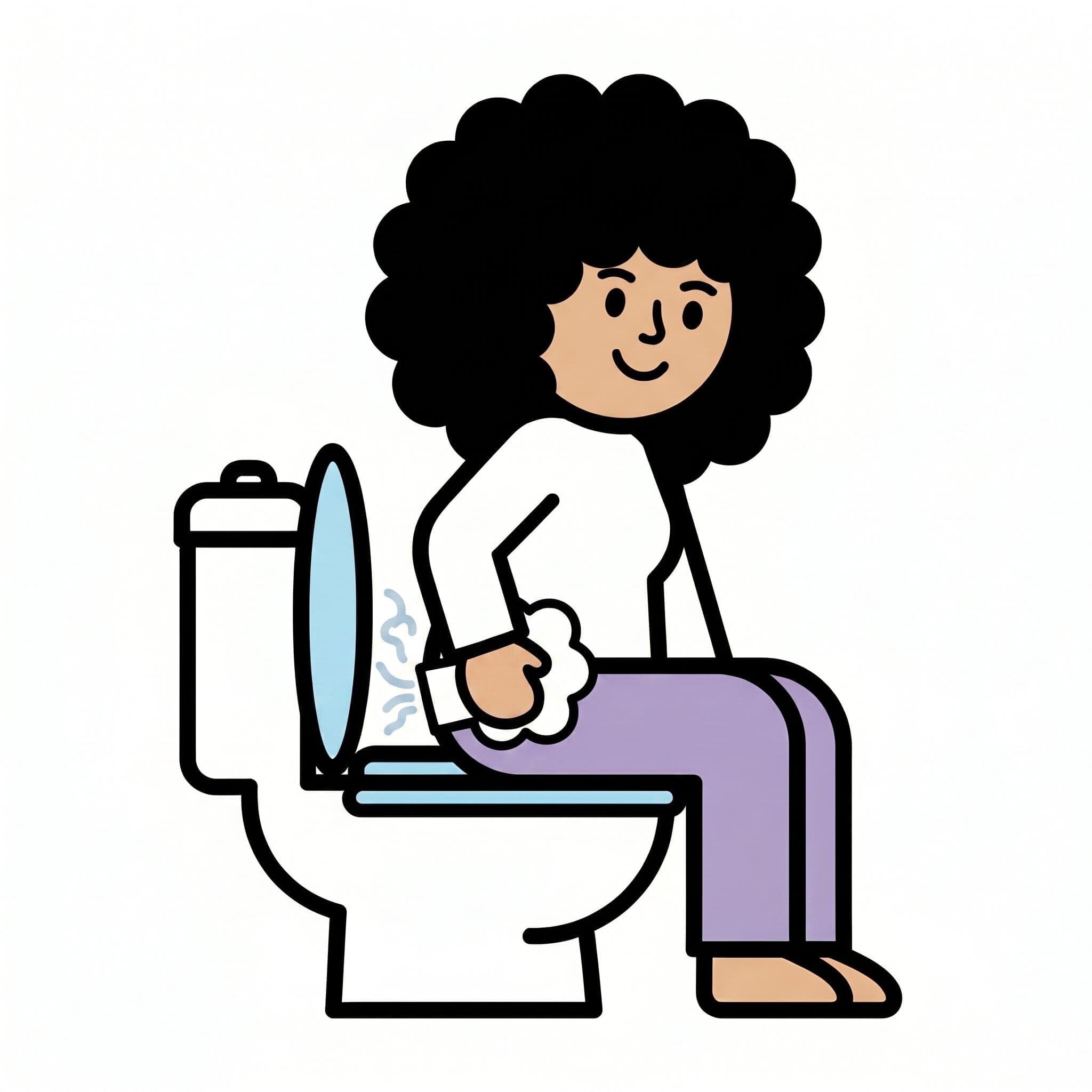 En kvinne tørker seg med toalettpapir etter å ha brukt toilettet.
