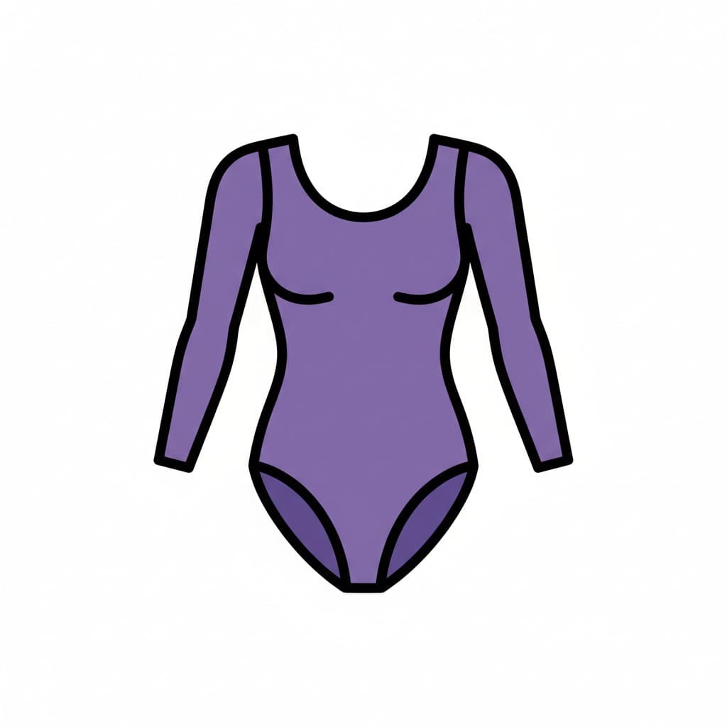 En lila långärmad leotard.