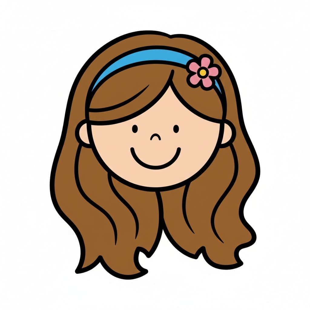 Eine Nahaufnahme einer lächelnden Person mit langen Haaren und einer Blume im Haar.