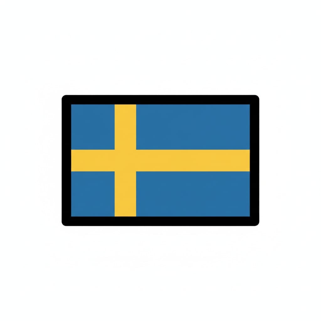 Sveriges flag, blåt med et gult kors.