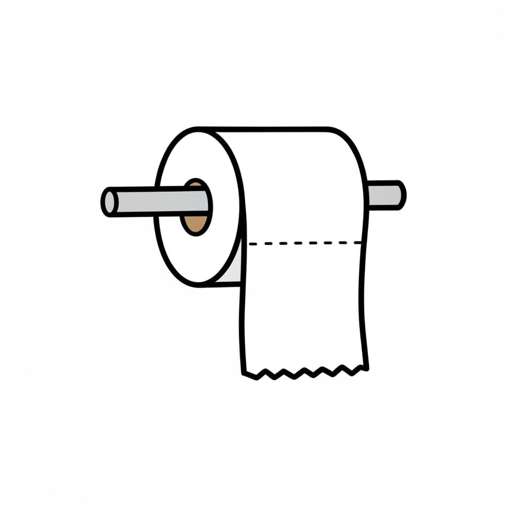 Rulla vessapaperia telineessä.