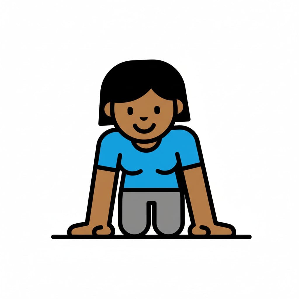 En kvinna sitter på golvet eller sängen med benen framför sig.