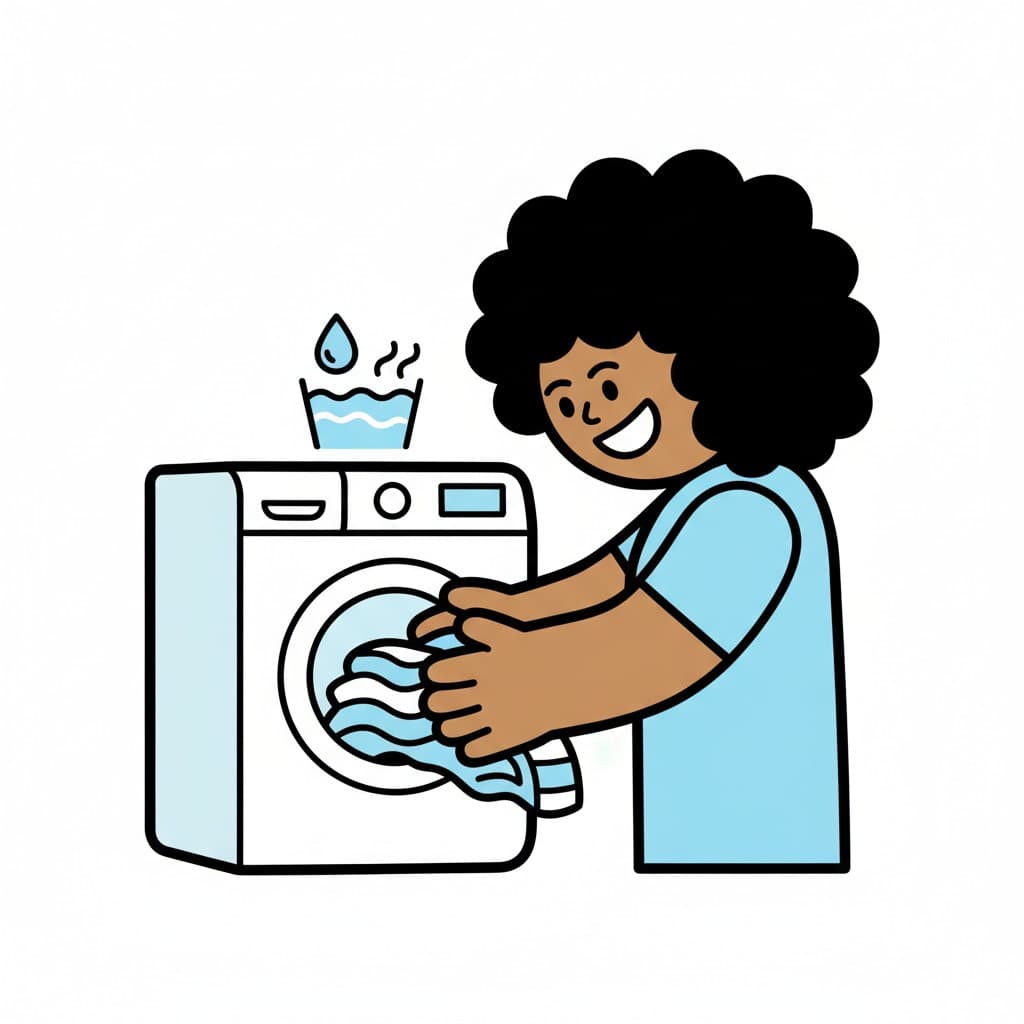 A woman taking laundry out of a washing machine.
