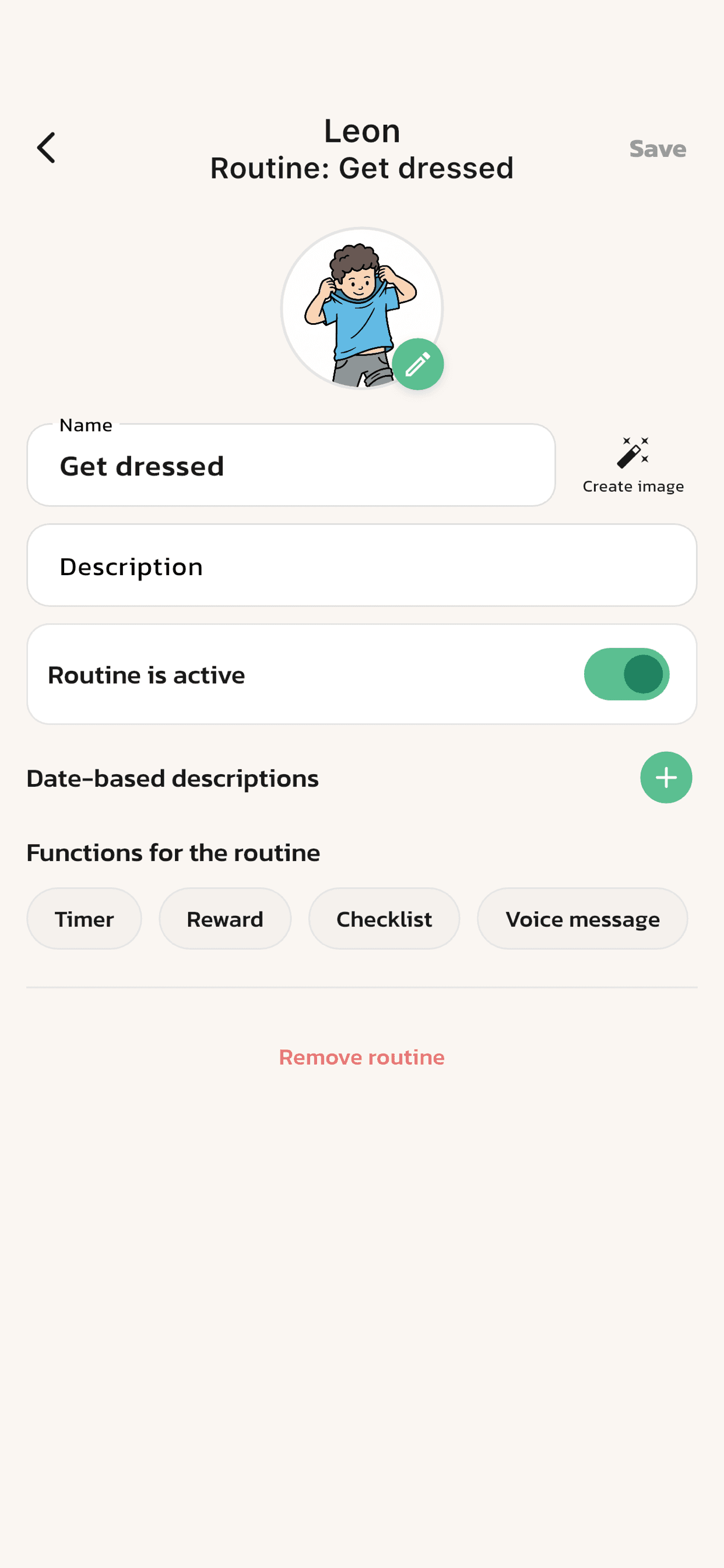 03 caregiver child routine item edit