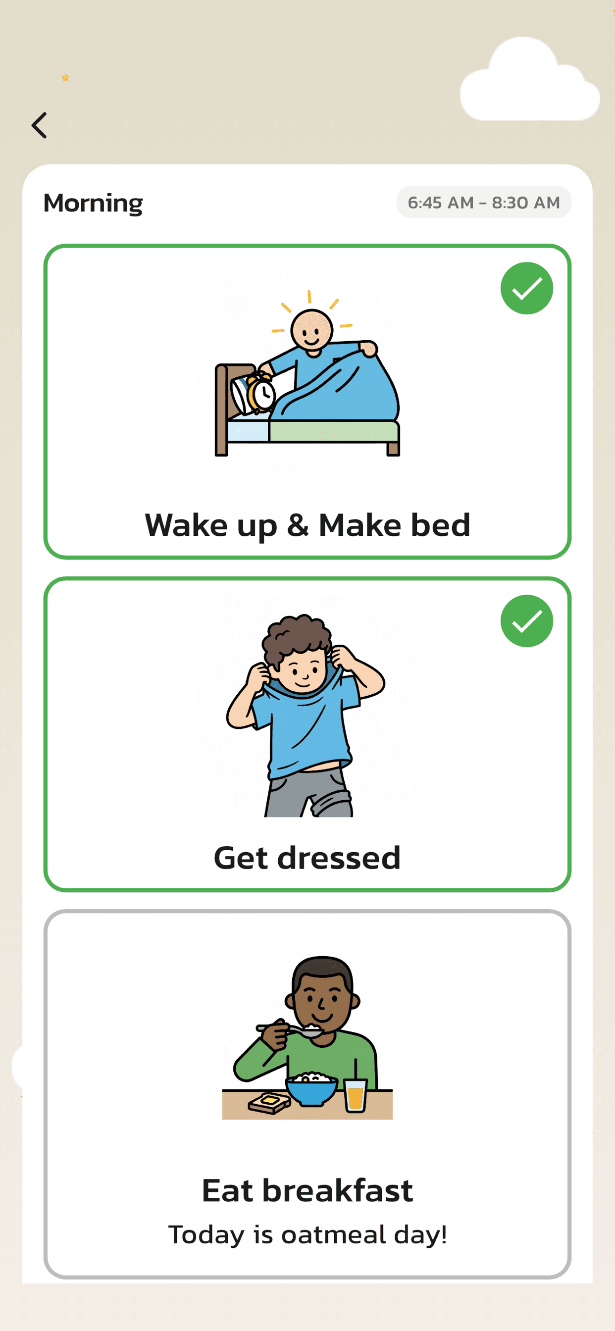 07 caregiver actlike first child routine group with visal support