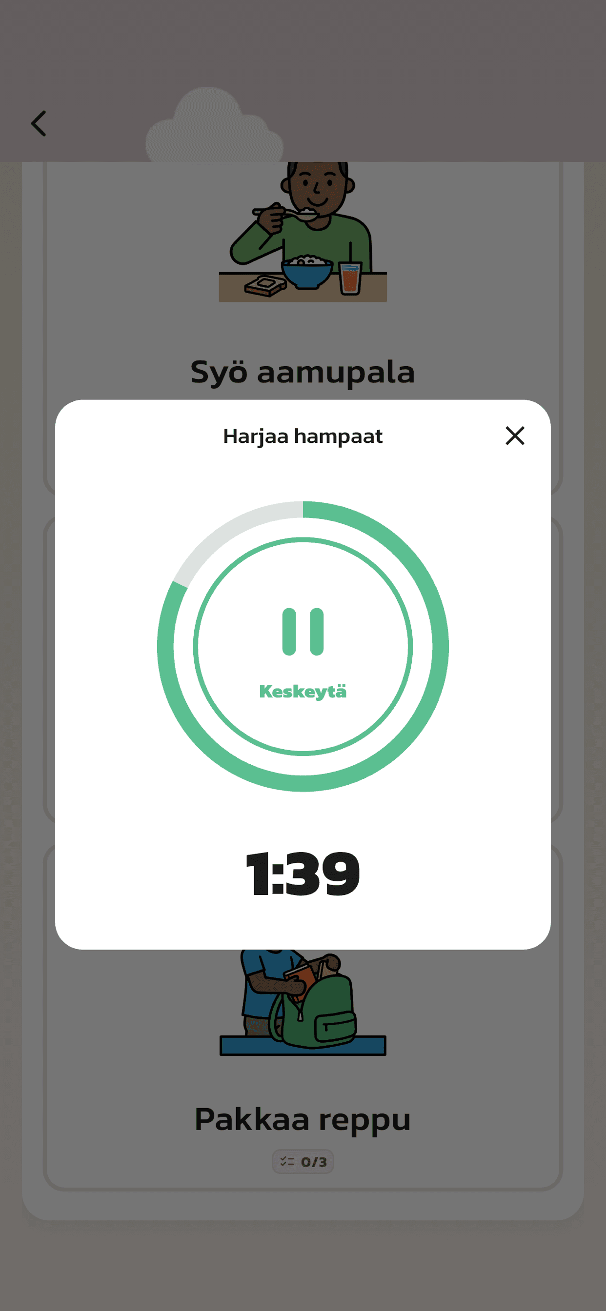 08 caregiver actlike first child routine group with visal support timer started