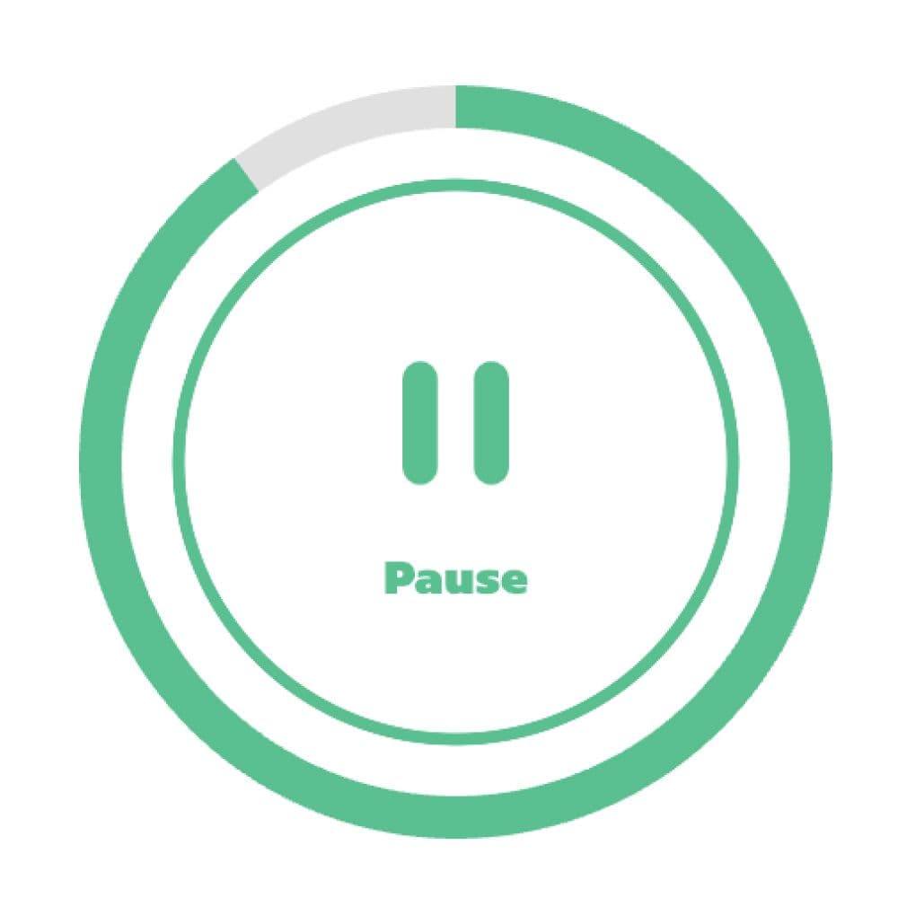 Circular green timer with countdown in the Routined app