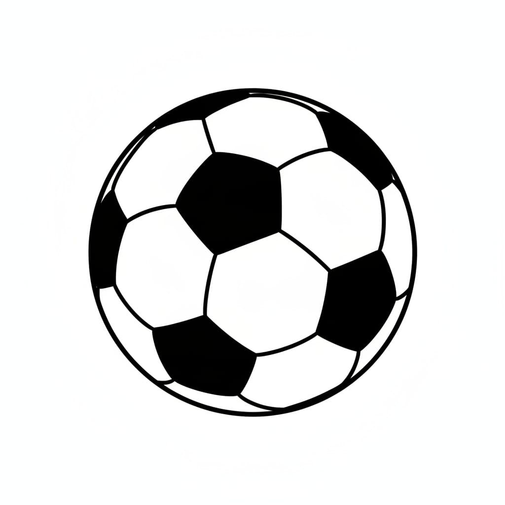 Ein klassischer Fußball mit schwarzen und weißen Feldern.