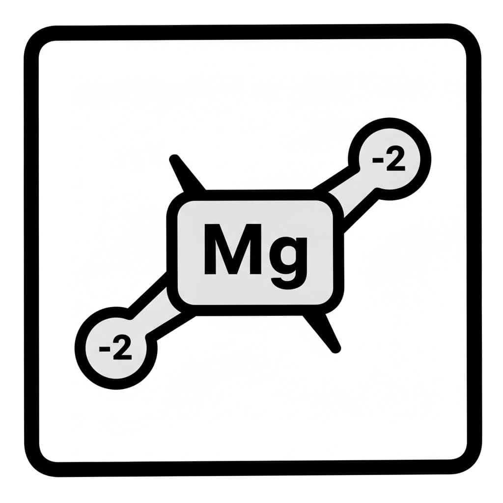 En symbol av en magnesiummolekyl märkt Mg.