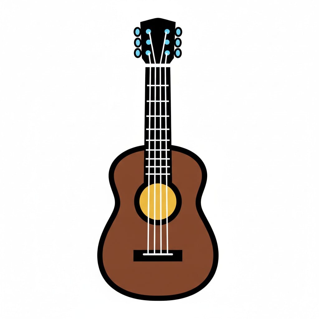 An acoustic guitar with light strings.
