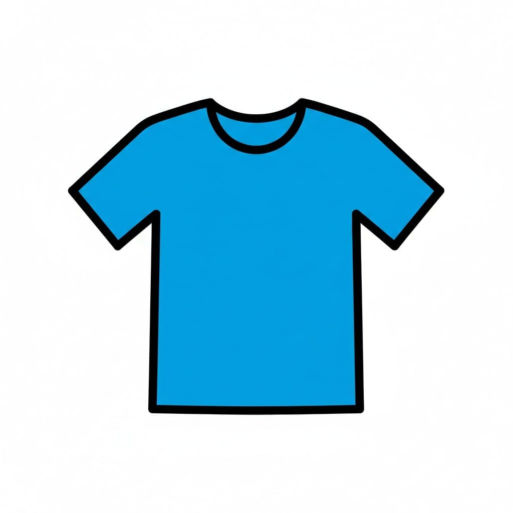 Een blauw T-shirt.