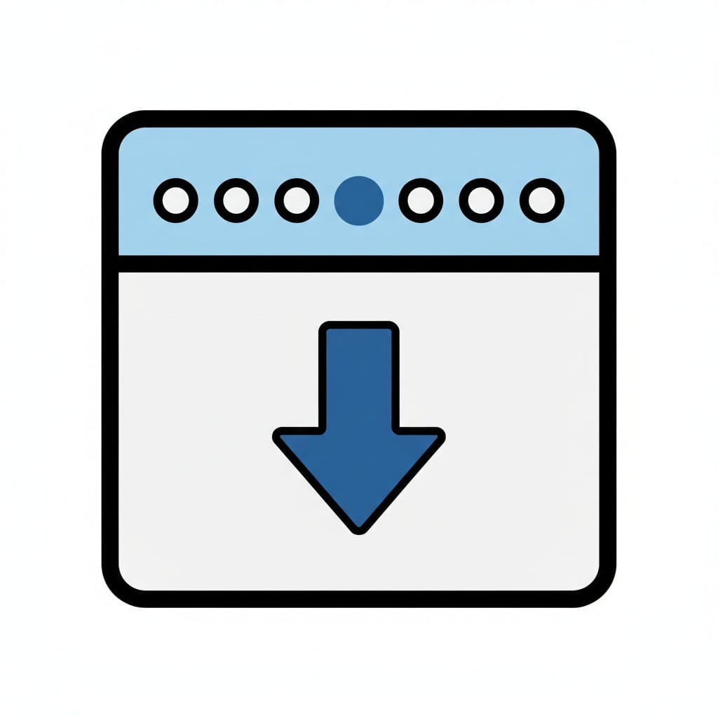 A simple calendar shows a row of dots with one filled in and a large arrow pointing down.