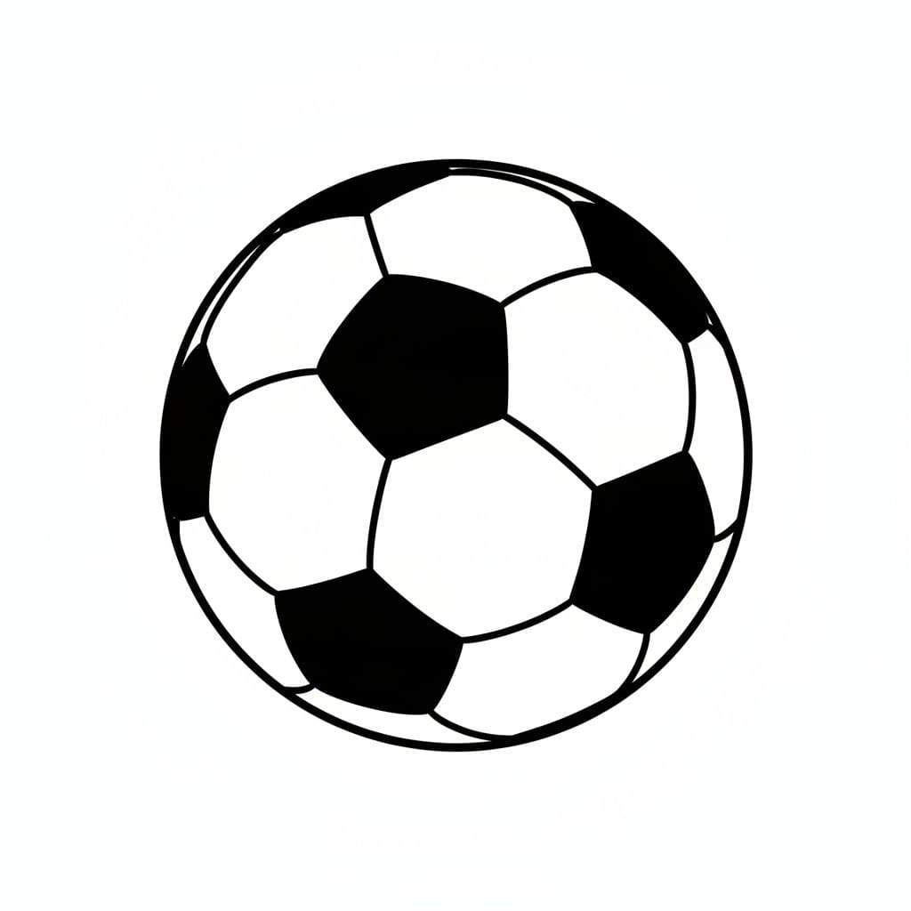 Een klassieke voetbal met zwarte en witte vlakken.