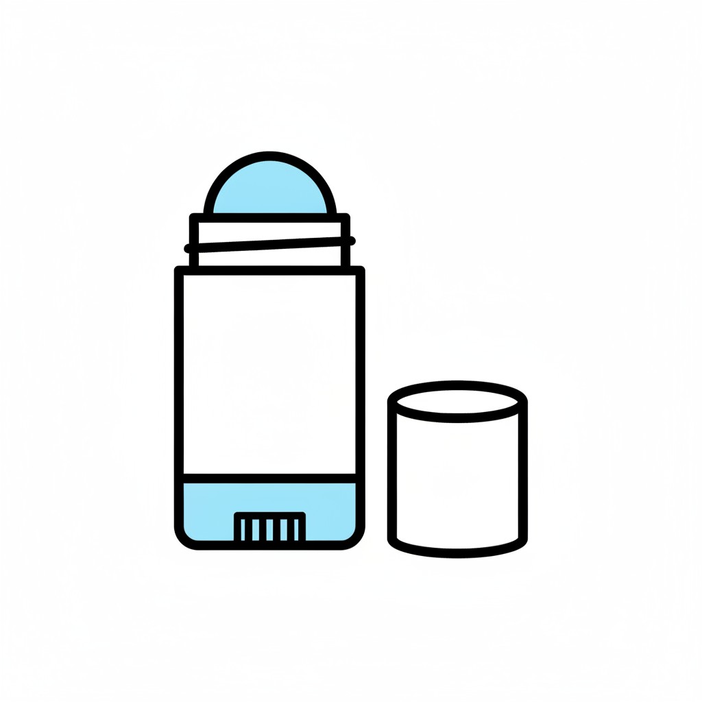 A deodorant stick with its cap beside it.