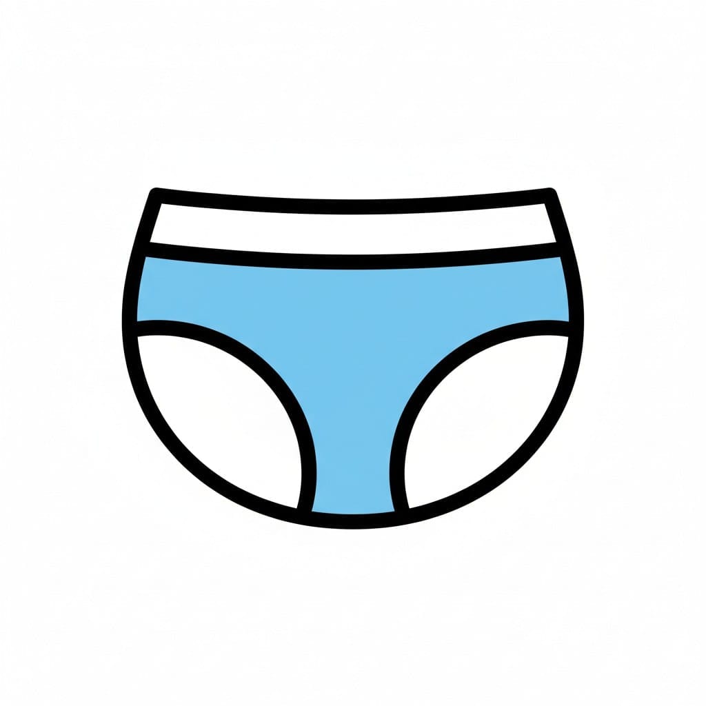 Een blauwe damesonderbroek.