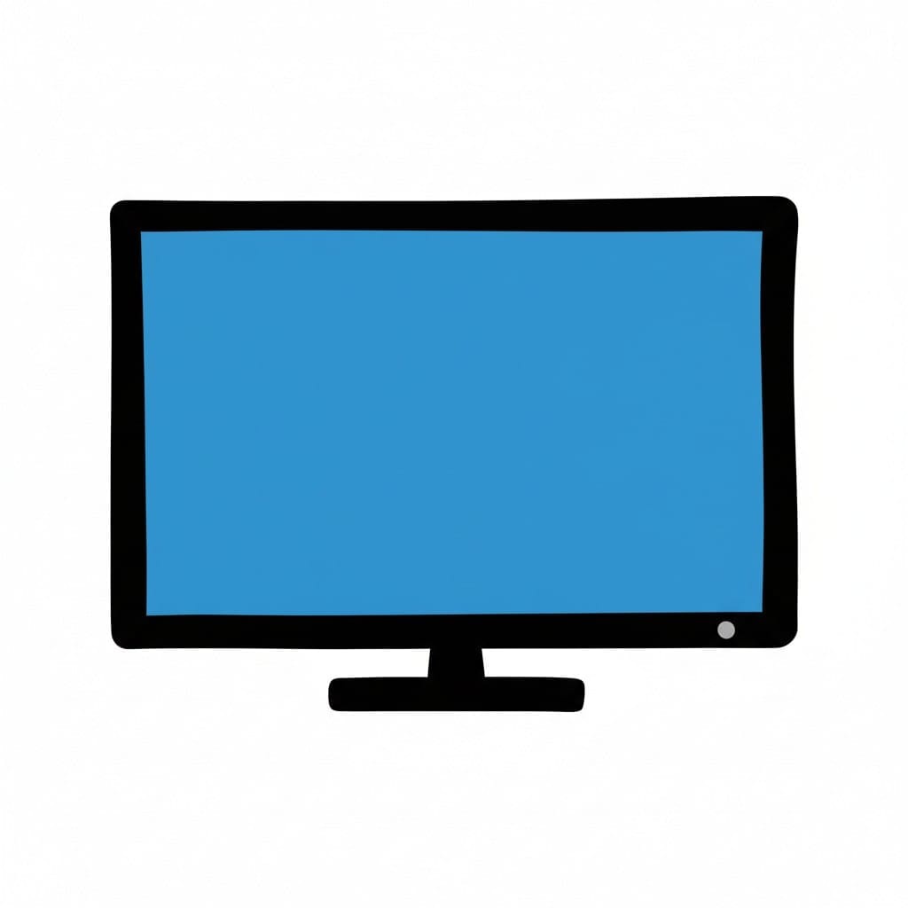 Een moderne flatscreentelevisie met een groot blauw scherm.