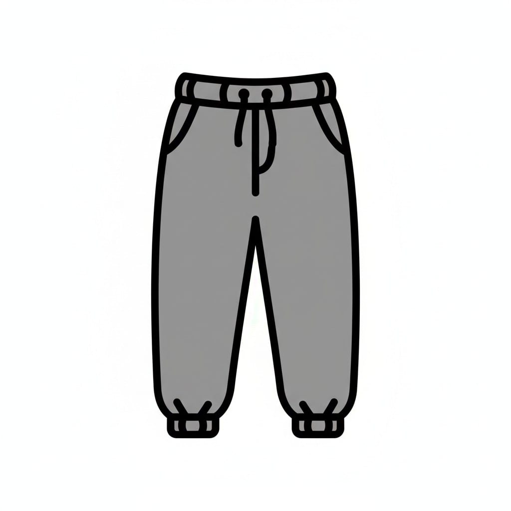Een grijze joggingbroek.