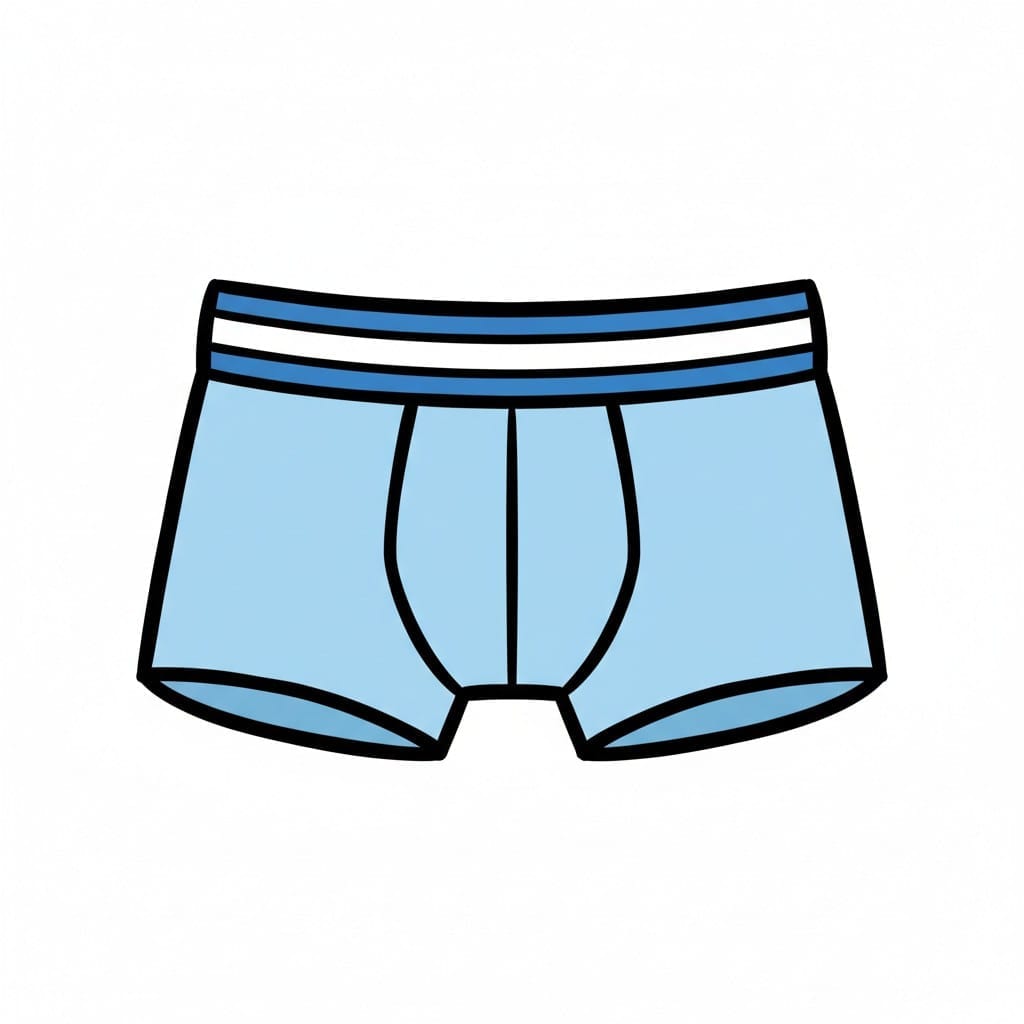 Een blauwe herenonderbroek.