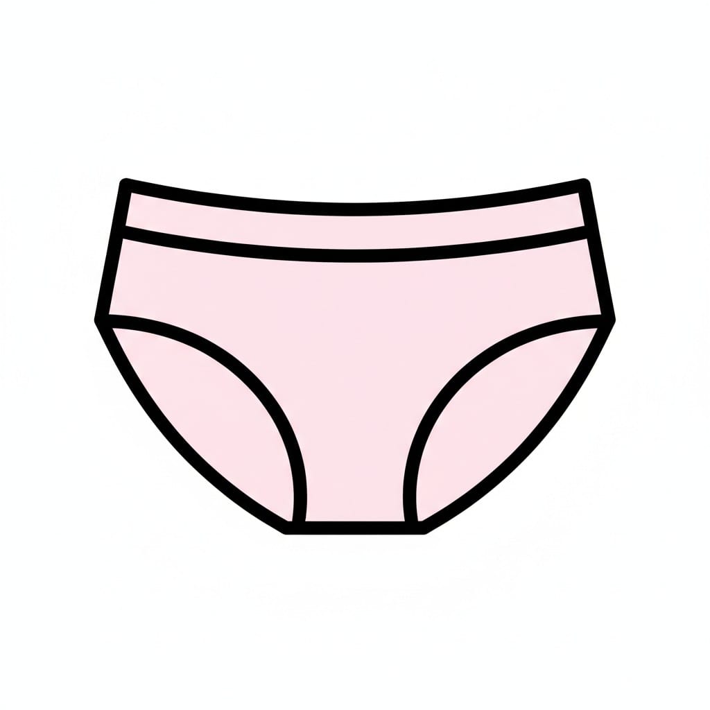 A pair of light pink knickers.