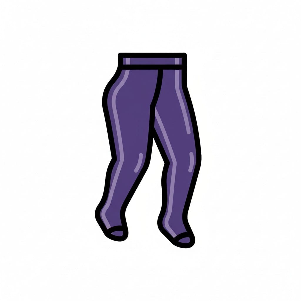 Een paarse maillot met een elastische tailleband en gesloten voeten.