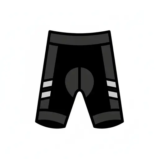 A pair of black cycling shorts with grey details.