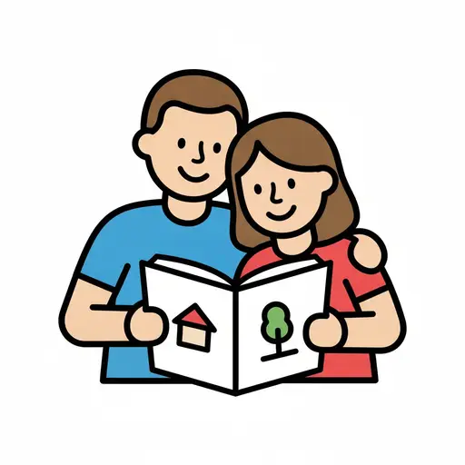 Ett barn och mamma tittar tillsammans i en uppslagen bilderbok.