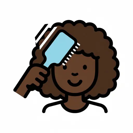 Een afbeelding van een meisje dat haar haar borstelt.