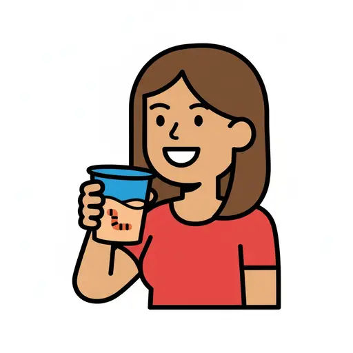 A girl smiles and drinks a mixed drink from a clear glass.
