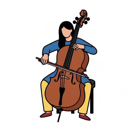 Een meisje zit op een kruk en speelt cello.
