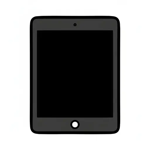 An iPad with a black screen.