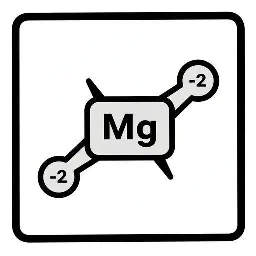 A symbol of a magnesium molecule labeled Mg.