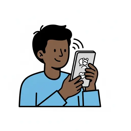Eine Person ruft mit dem Handy an.