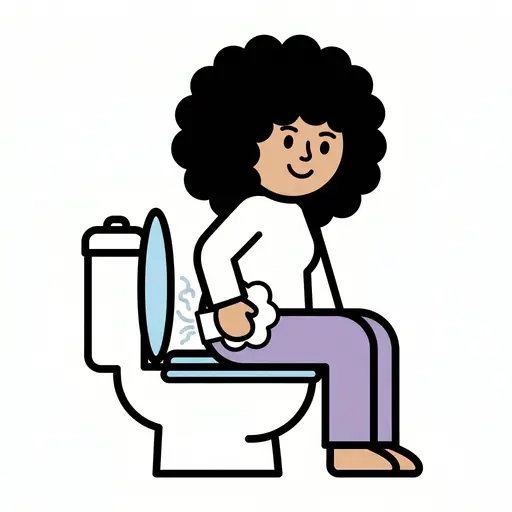 Een vrouw veegt zich af met wc-papier na een wc-bezoek.