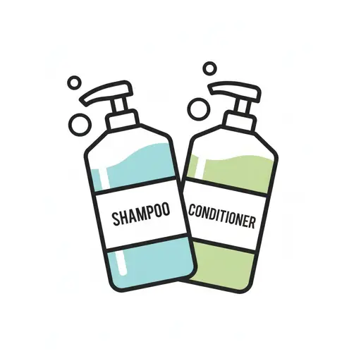 A bottle of shampoo and a bottle of conditioner.