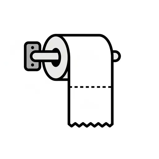 A roll of toilet paper on a holder.