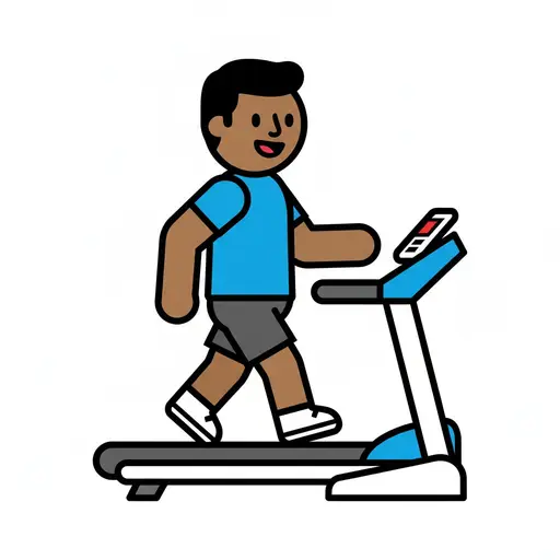 Eine Person geht auf einem Laufband.