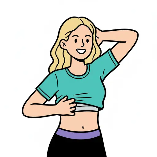 Eine Frau zieht ihre Sportkleidung an.