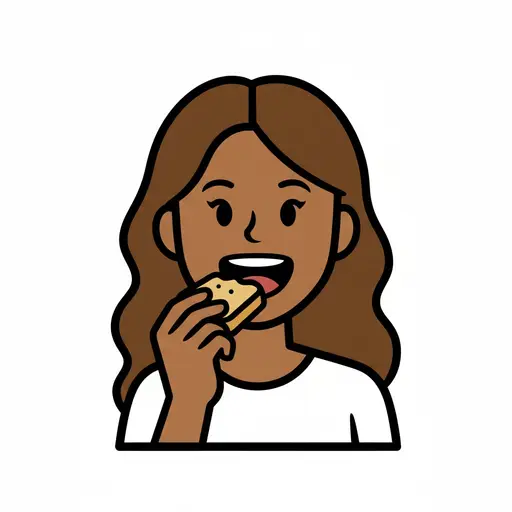 A person eating a piece of toast.