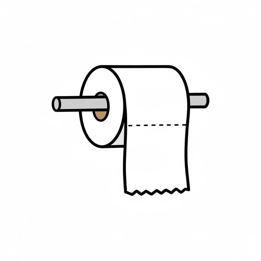 Een rol toiletpapier op een houder.